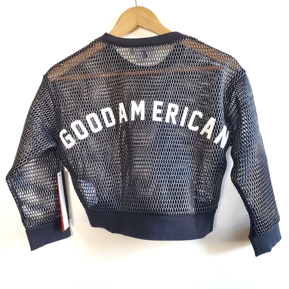 New Good American The Warrior Crop Cover-Up Top XS NWT - Picture 14 of 15